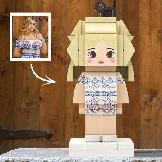 Custom Cute Bag Charm Fully Body 1 People Mini Brick Figure