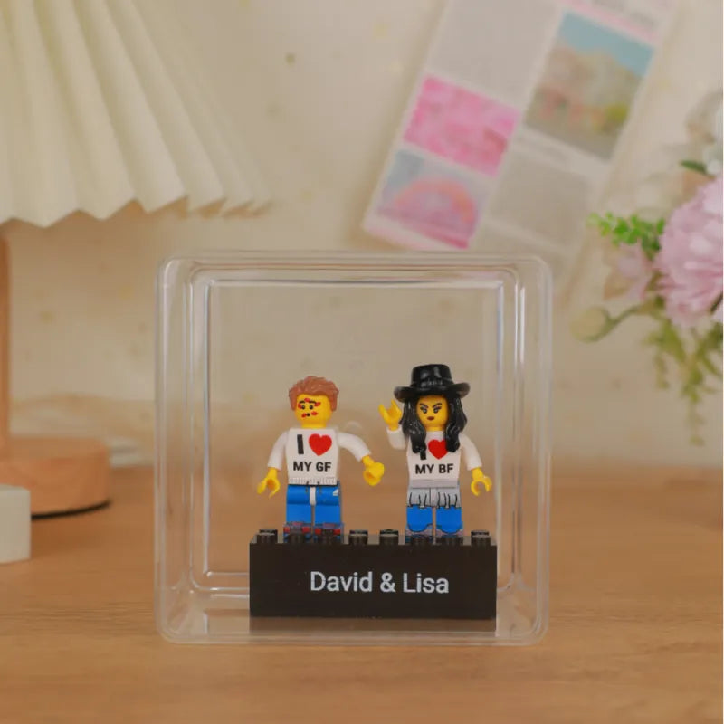 Custom Couple Minifig Personalized Minifig With Engraved Base and Display Box Gift For Lovers On Valentine's Day 9