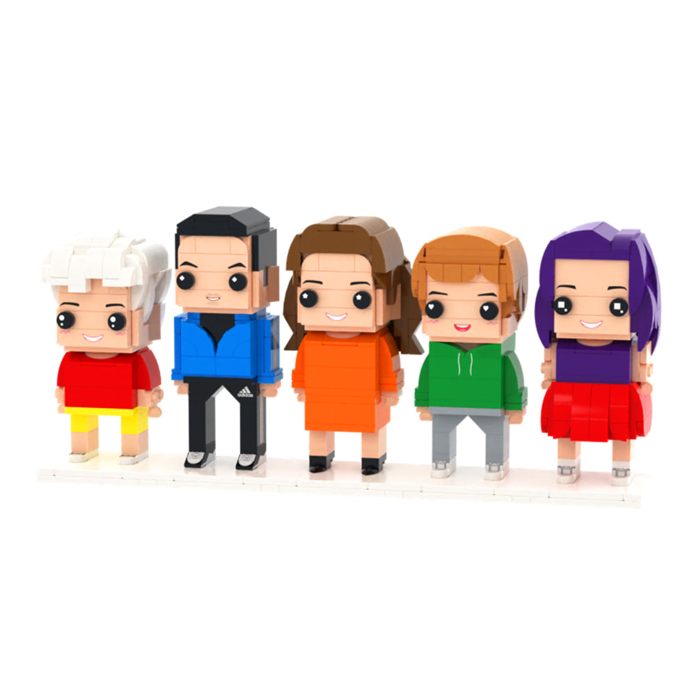 Custom Full-Body Brick Figures of 5 People 2