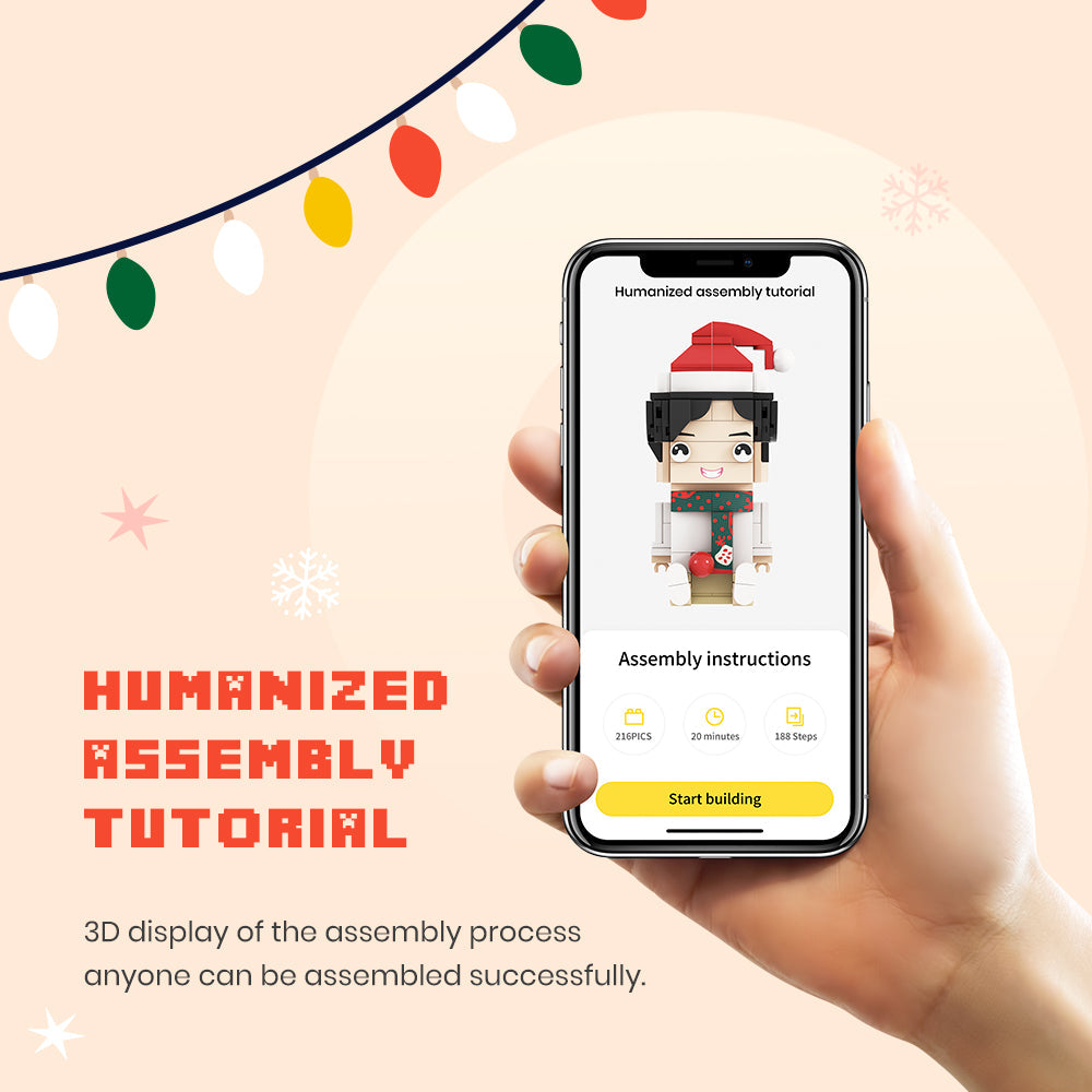 Fully Body Customizable 2 People Custom Brick Figures Merry Christmas Gift Brick Me Figures for Lover