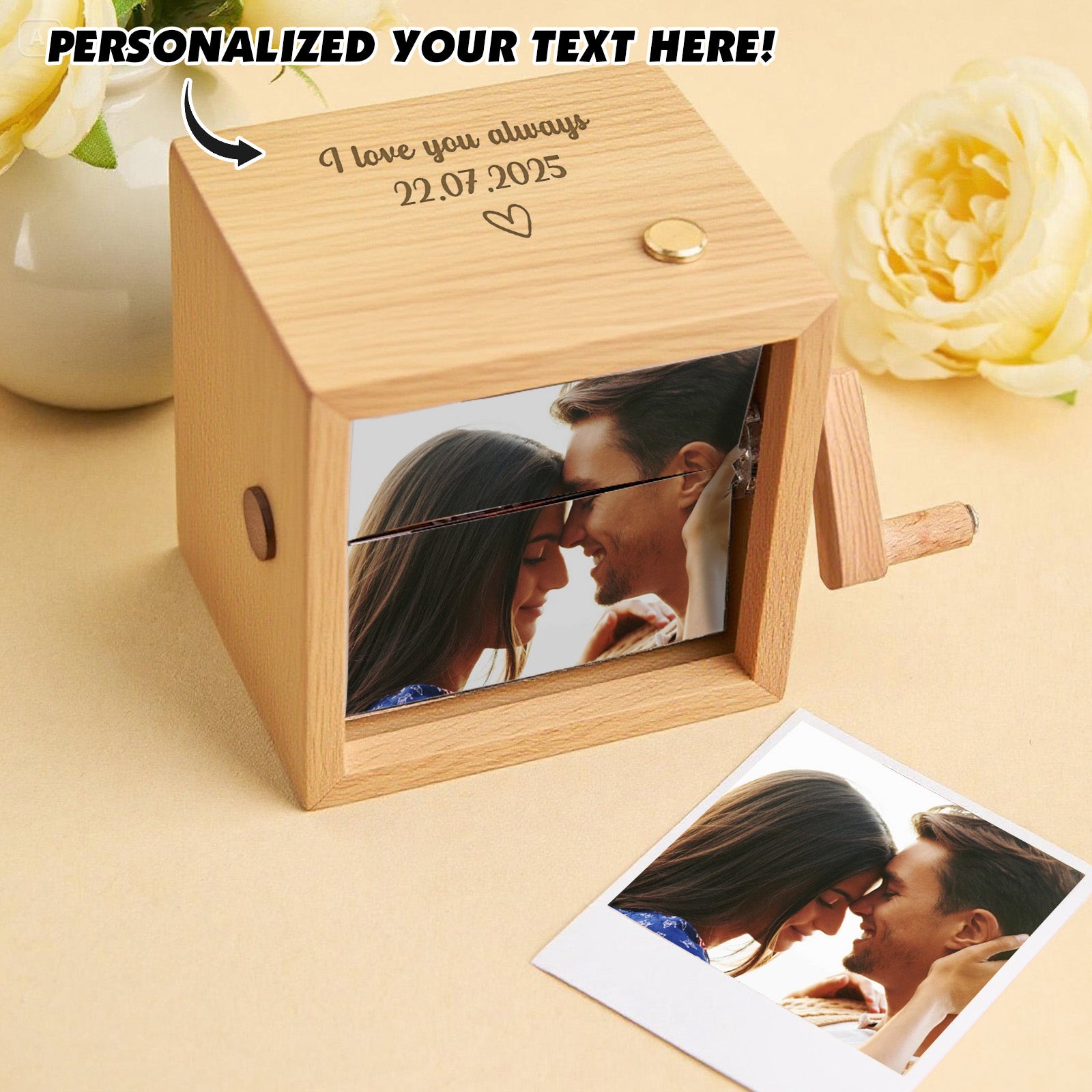 Custom Text & Photo Personalized Music Flipbook Frame Animation