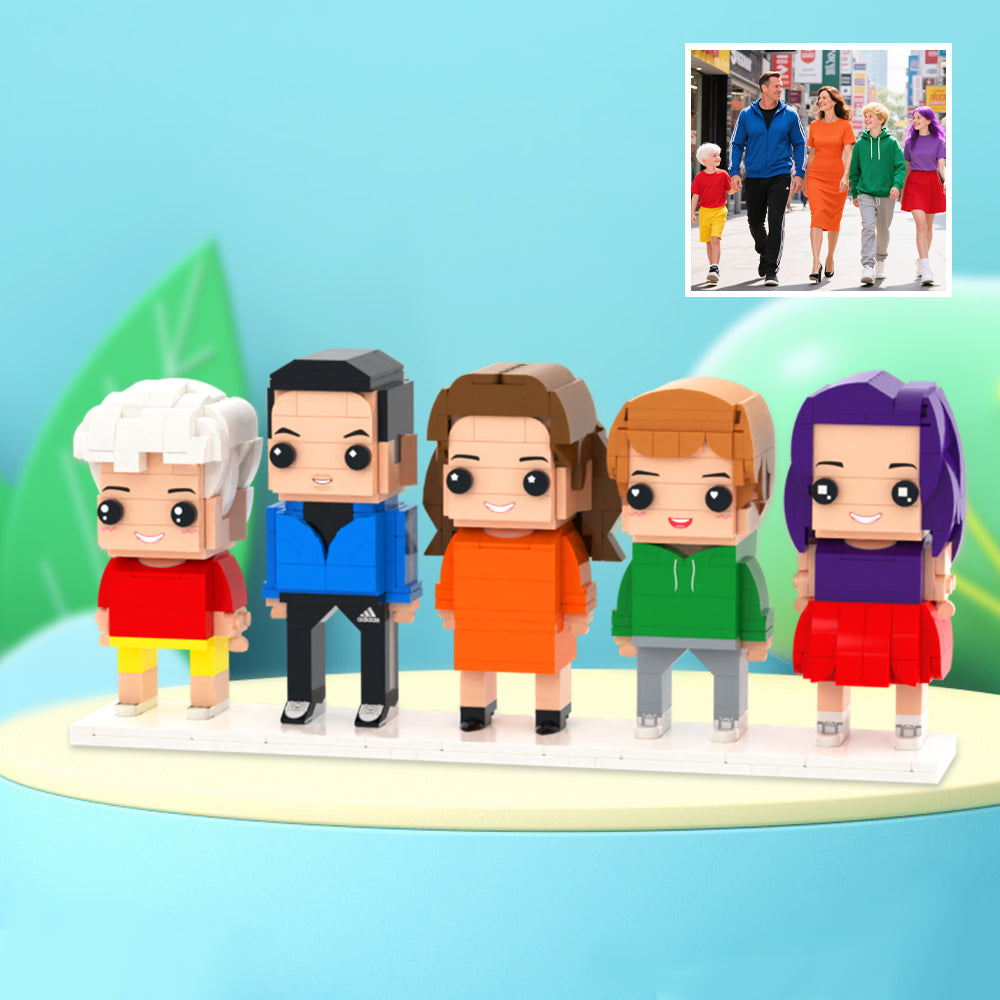 Custom Full-Body Brick Figures of 5 People