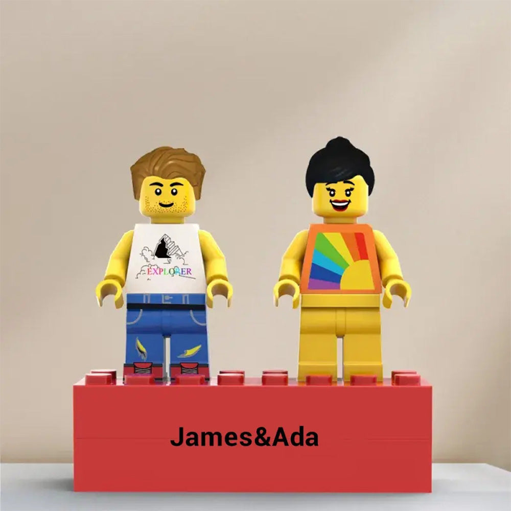 Custom Couple Minifig Personalized Minifig With Engraved Base and Display Box Gift For Lovers On Valentine's Day 5