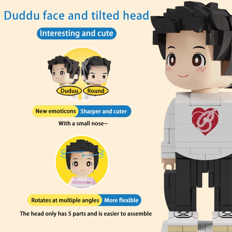 Figuras de ladrillo Duddu personalizadas de cuerpo completo para una persona, estilo western, regalo para el Día del Padre.