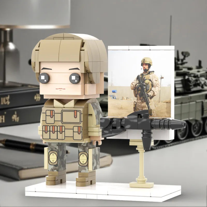 Personal LEGO figure gift – perfect for kids or adults
soldaat brick