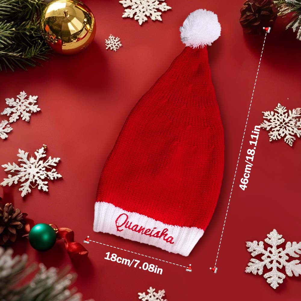 Personalized Christmas Hat Embroidered Name Santa Hat Christmas Gift for Family maat