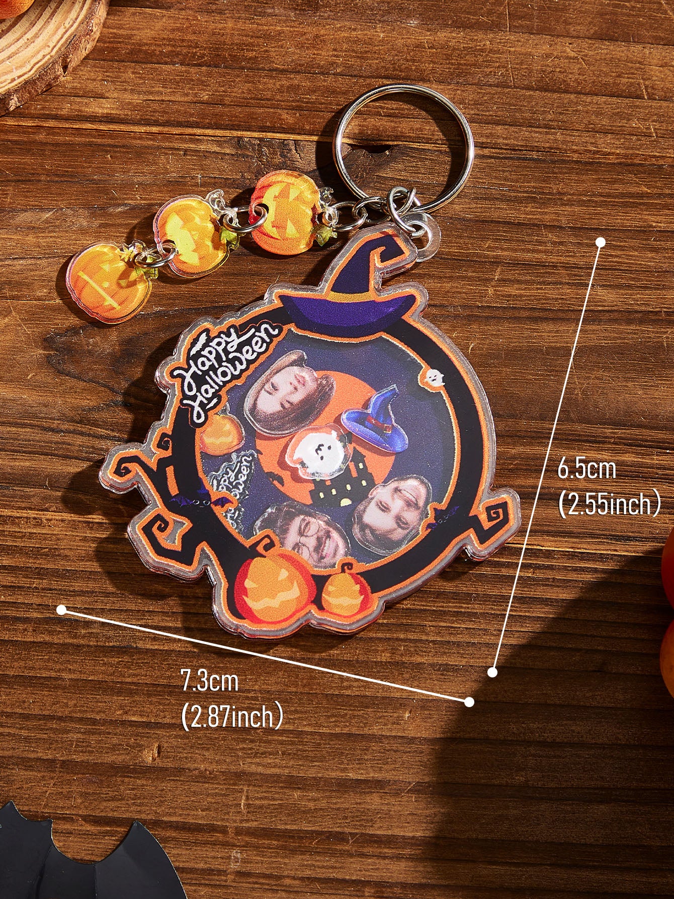 Personalized Halloween Keychain with Face Funny Keychain for Halloween Gifts