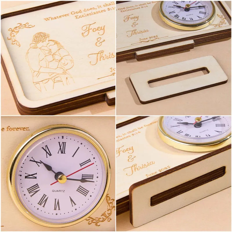 Personalized Wooden Clock Can Custom Photo 4