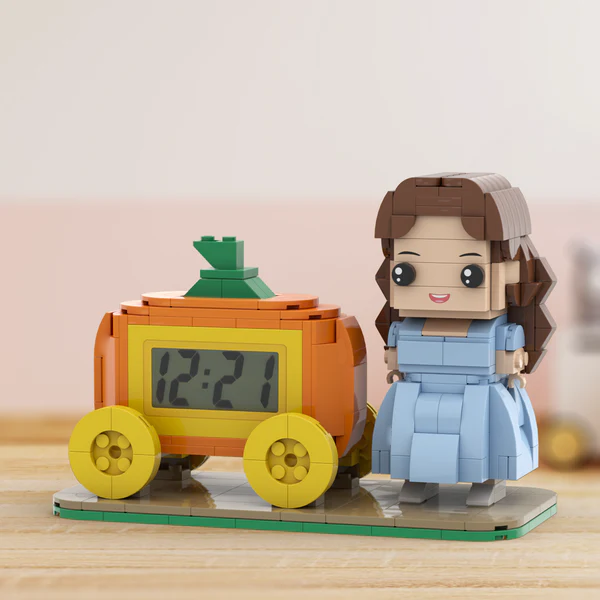 Halloween Gifts Custom Brick Figures Clock Personalized Brick Pumpkin & Figures Clock