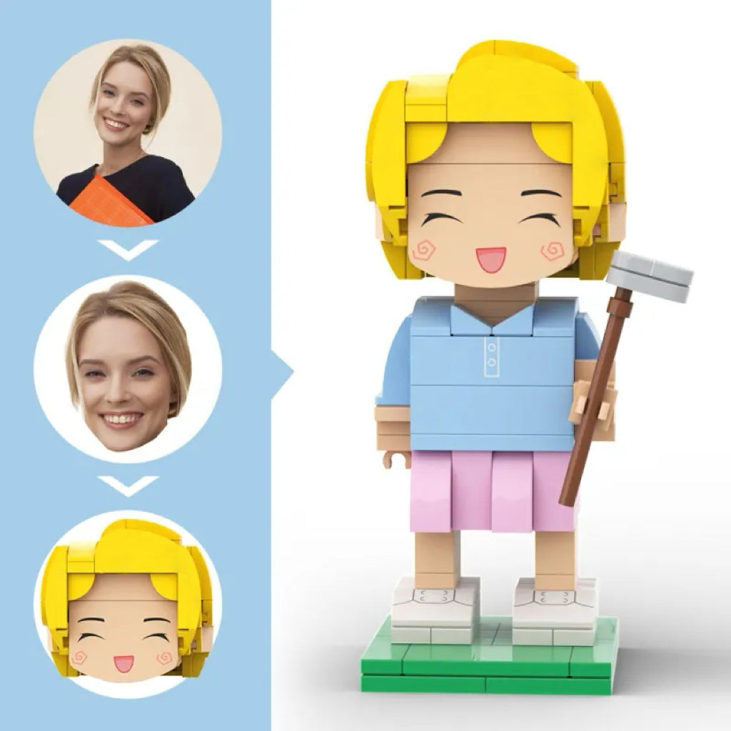 Cute Golf Palyer Brick Figure