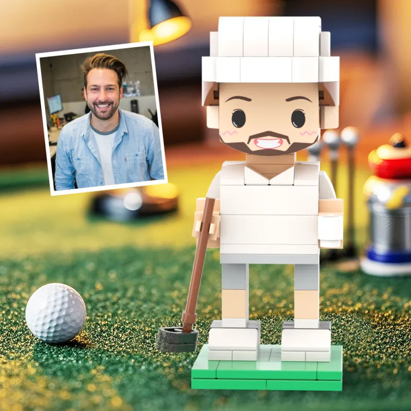 Cute Golf Player Brick Figure