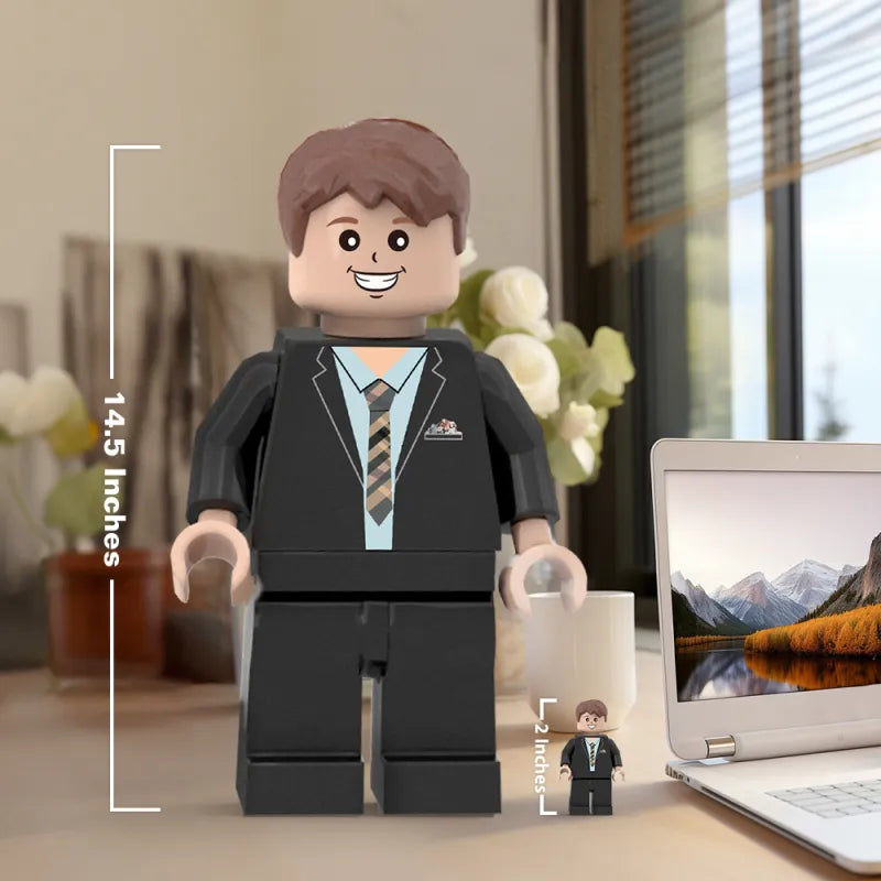 3D-print op maat gemaakte gigantische minifiguren Gepersonaliseerde foto-reuzenminifiguren Verander uw foto in minifiguren Productietijd: 7–10 werkdagen