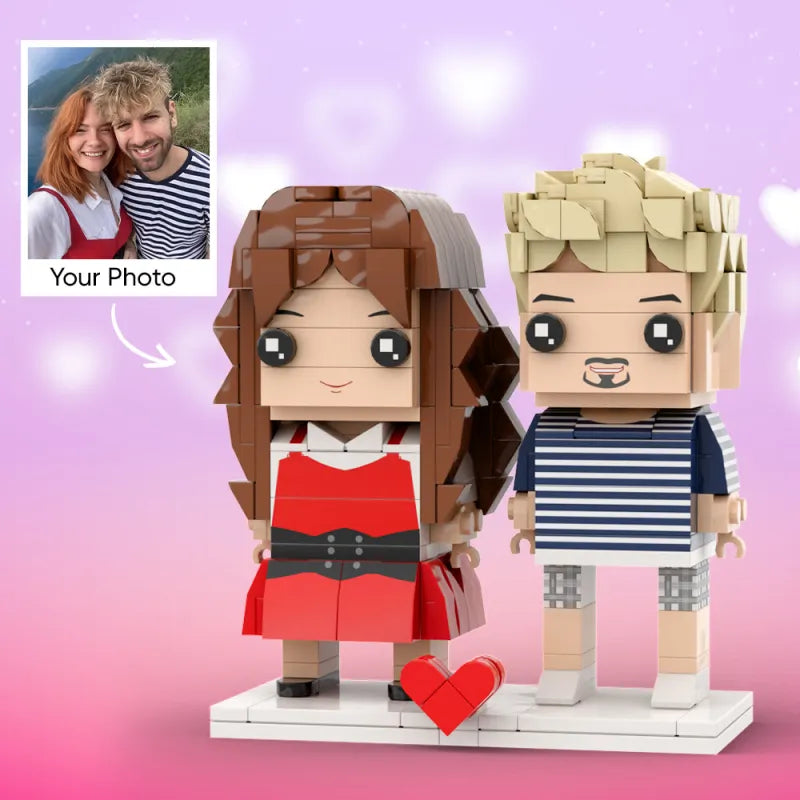 Custom LEGO-style couple figures