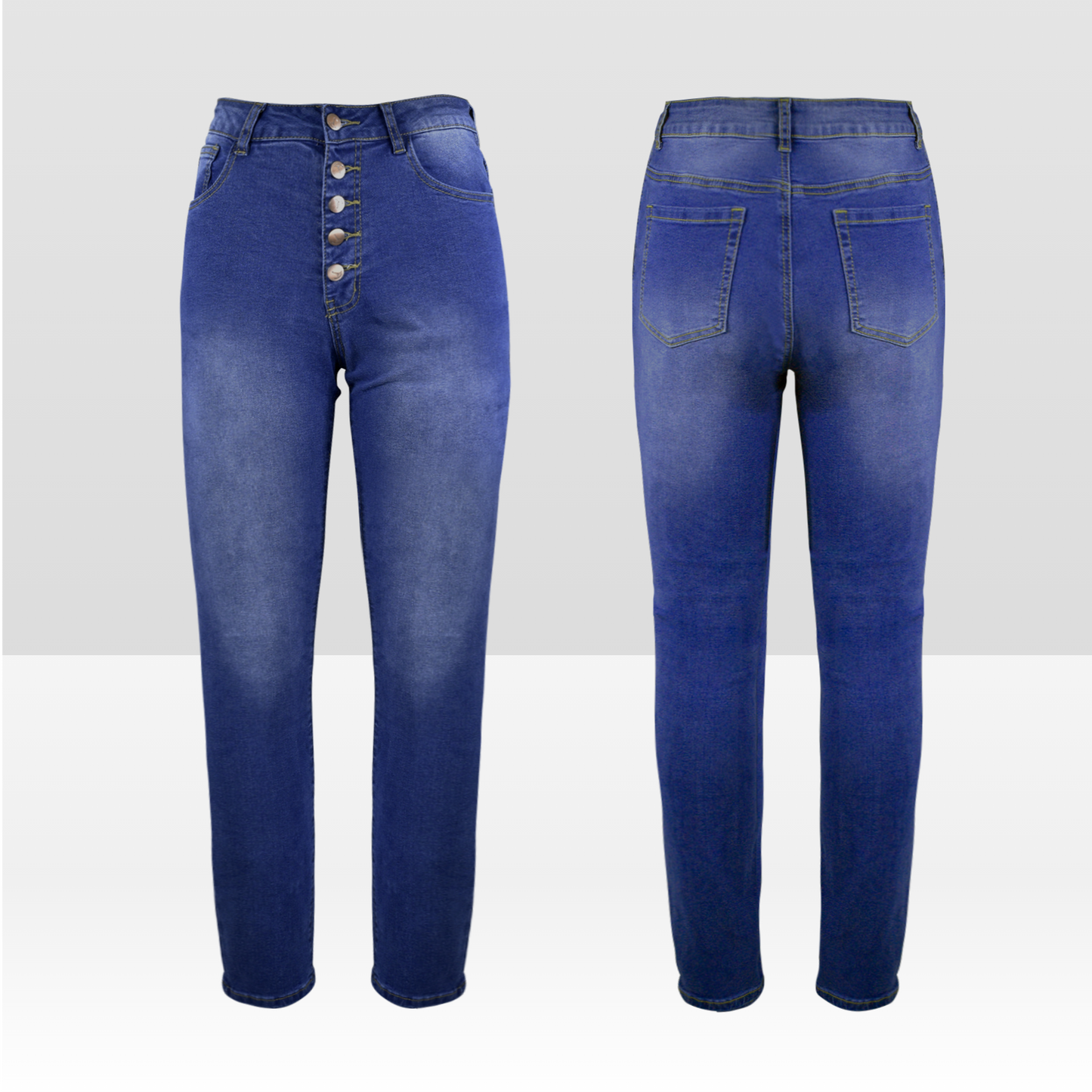 Custom Heat Transfer Design Women’s Jeans – Personalized Denim with Partial Print