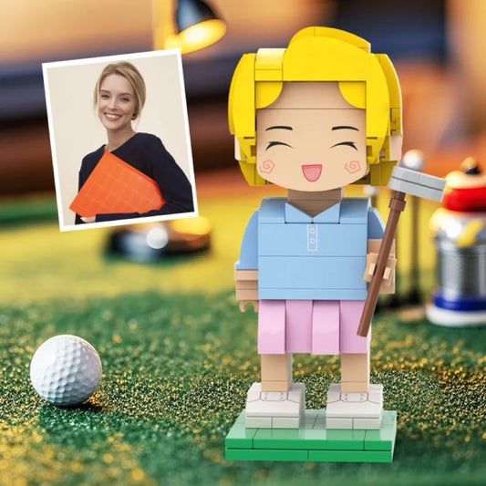 Cute Golf Palyer Brick Figure