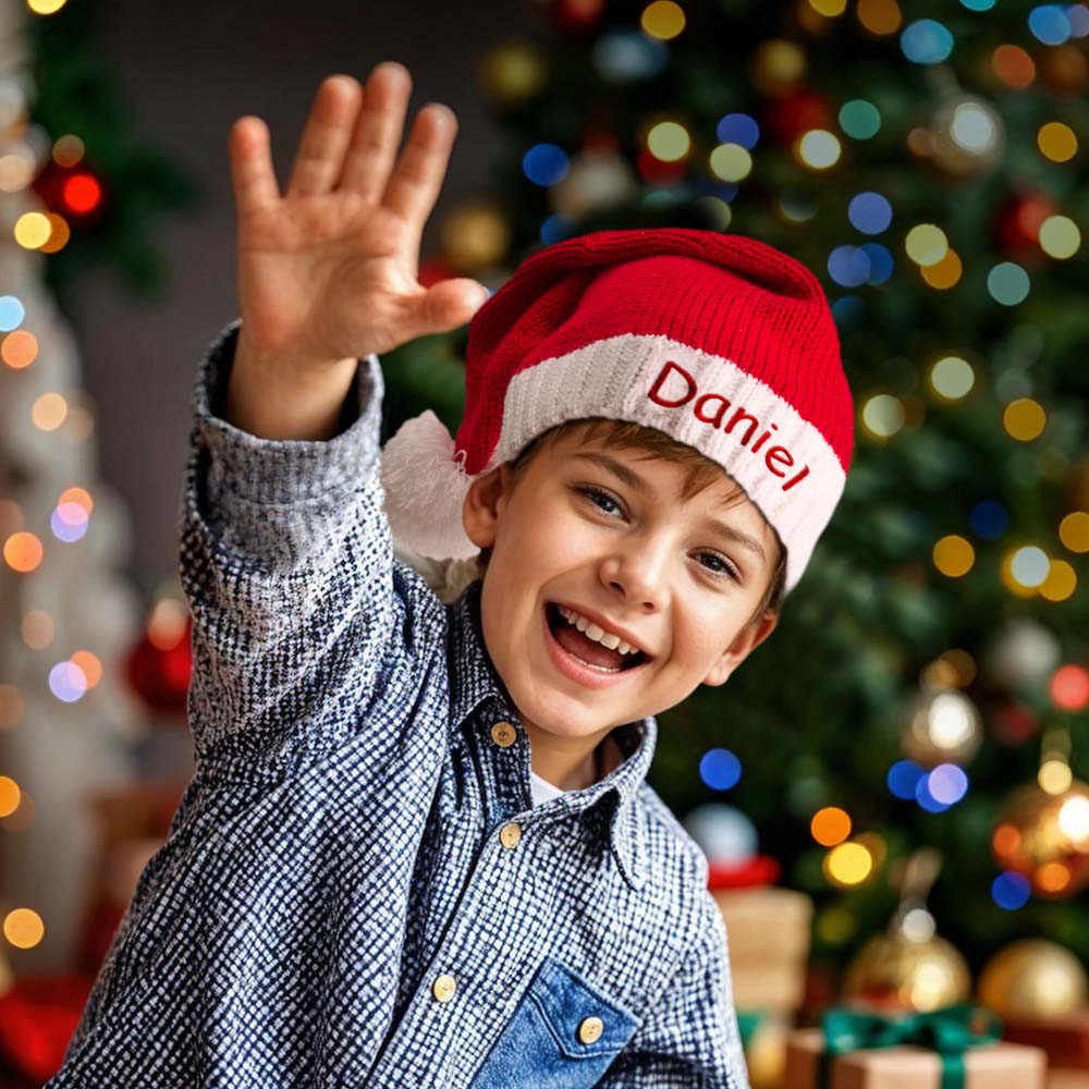 Personalized Christmas Hat Embroidered Name Santa Hat Christmas Gift for Family 2