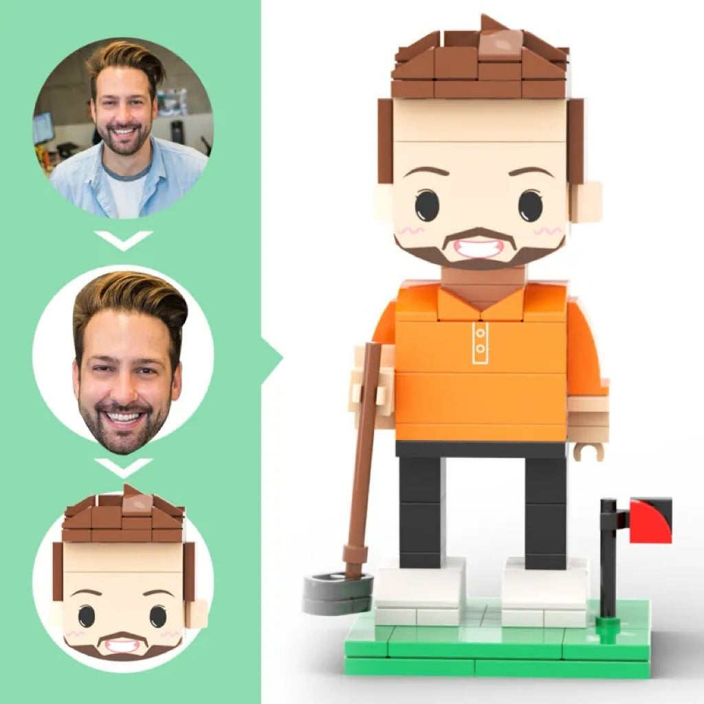 Cute Golf Player Brick Figure