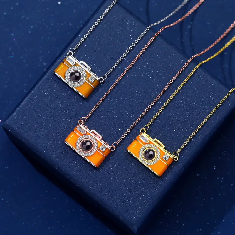 Personalized Photo Necklace Projection Gem Camera Necklace Anniversary Gifts for Her
