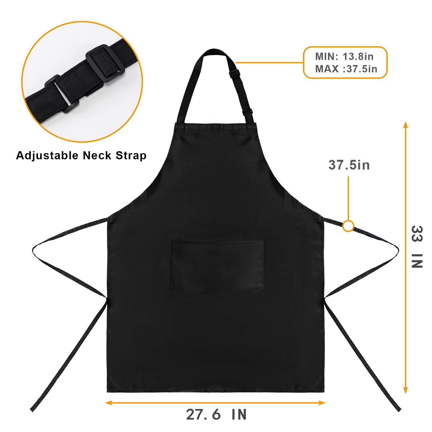 Custom Men’s Waterproof Heat Transfer Apron – Personalized Cooking Apron with Your Own Design