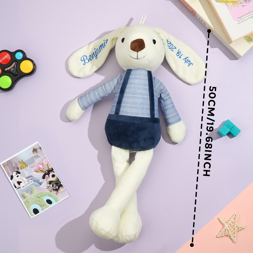 Personalized Bunny Plush — Custom Rabbit with Embroidered Name Gift for Kids