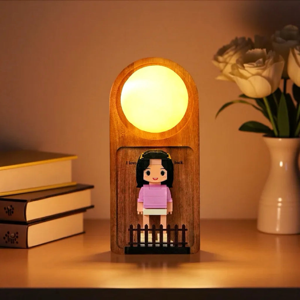 Custom Name & Photo Brick Figure Night Light Personalized