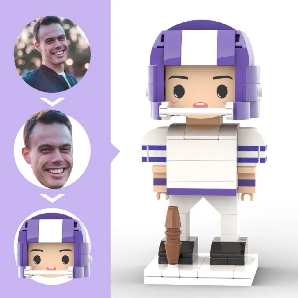 Cute Football Player Brick Figure