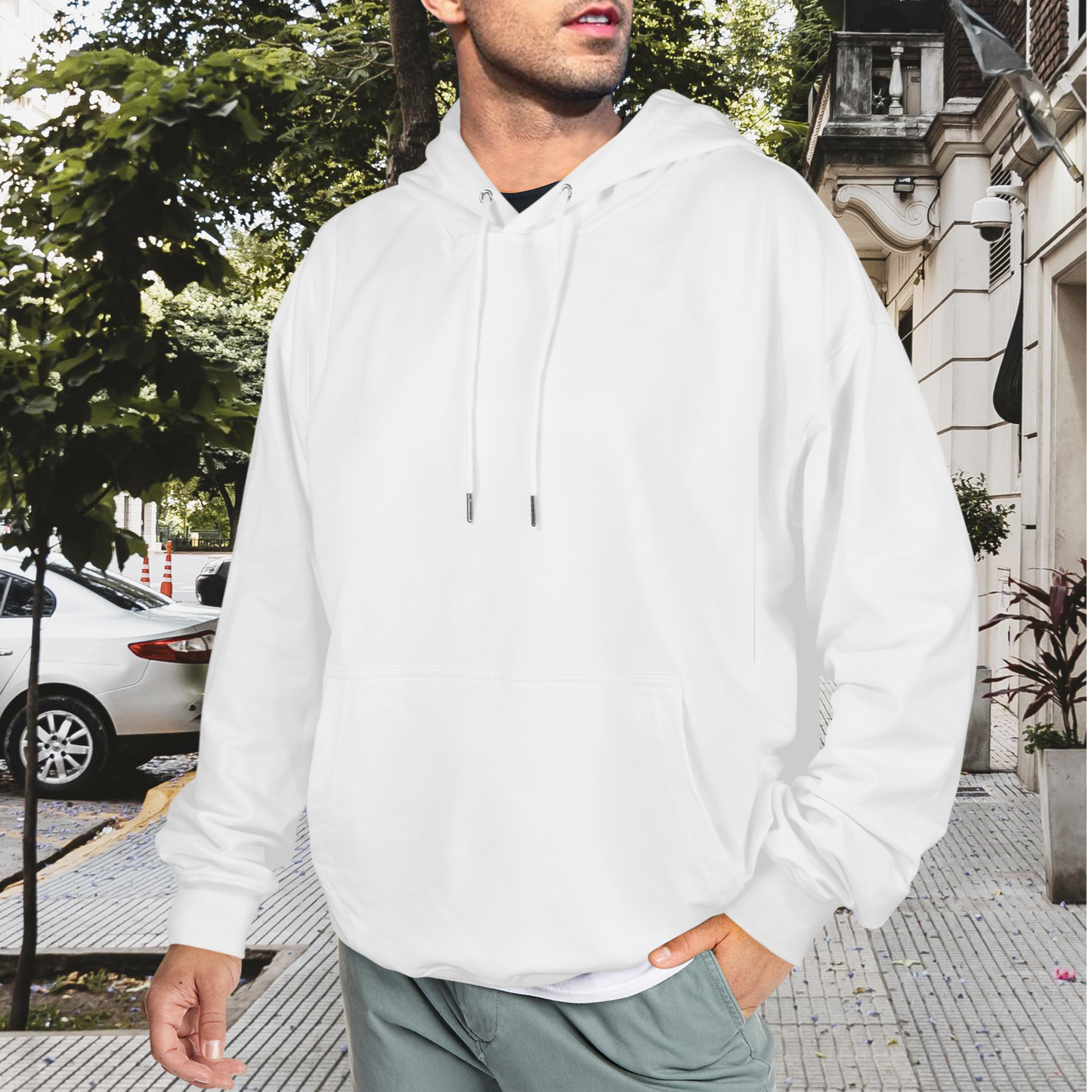 Custom Men's Pullover Hoodie – Personalized Front Print Hoodie with Kangaroo Pocket