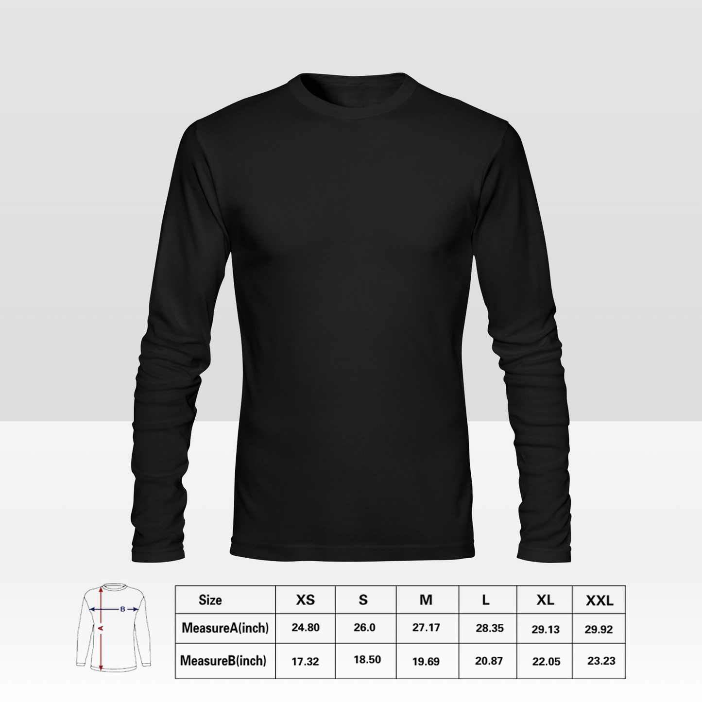Camiseta de manga larga personalizada de doble cara para hombre con estampado completo personalizado con tu diseño