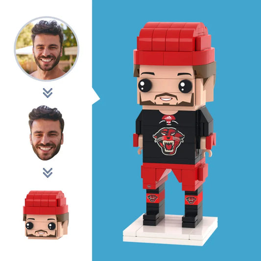 Customized Head Ice Hockey Player Brick Figures Small Particle Building Block Toys Can Be Customized As Building Block Art Gifts