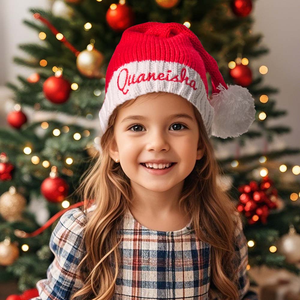 Personalized Christmas Hat Embroidered Name Santa Hat Christmas Gift for Family 5