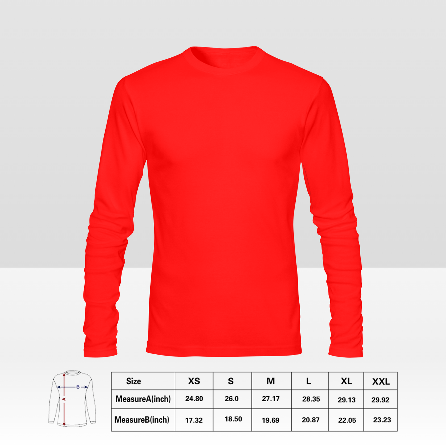 Camiseta de manga larga personalizada de doble cara para hombre con estampado completo personalizado con tu diseño