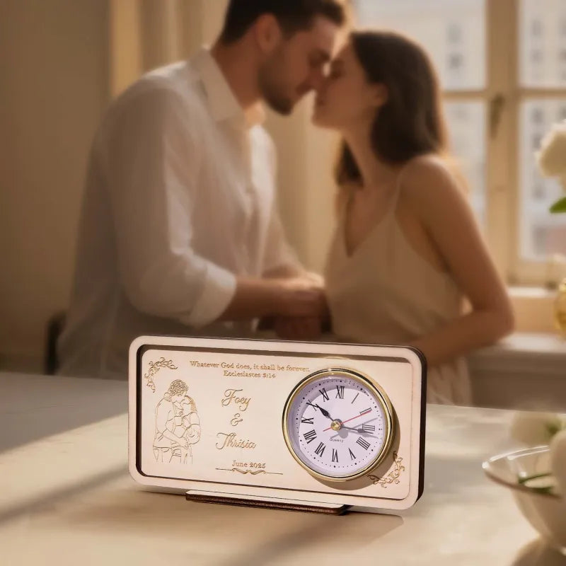 Personalized Wooden Clock Can Custom Photo 3