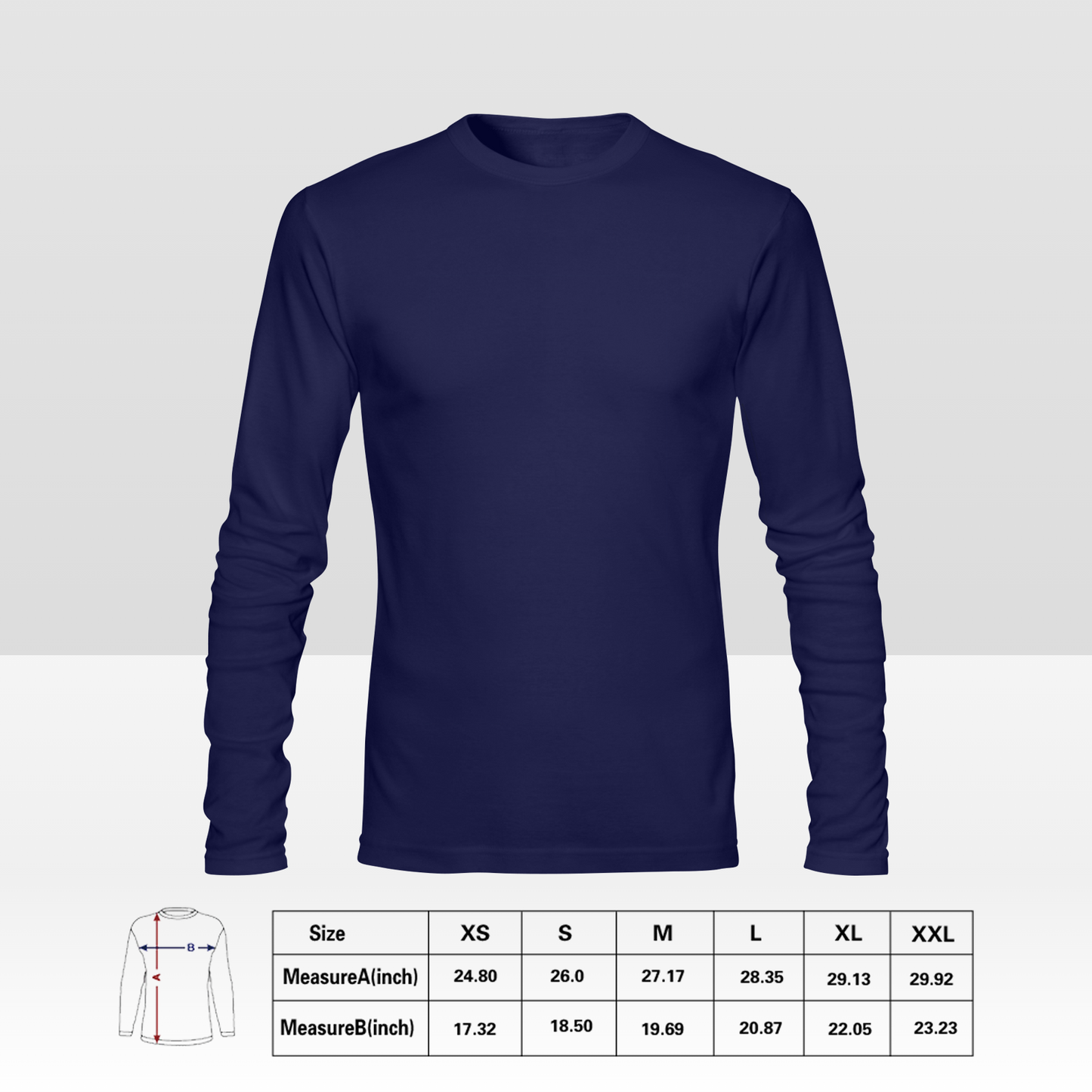 Camiseta de manga larga personalizada de doble cara para hombre con estampado completo personalizado con tu diseño