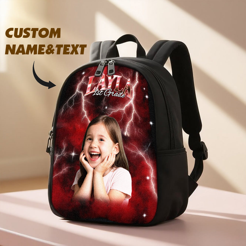 Custom Photo & Name Lightning Backpack