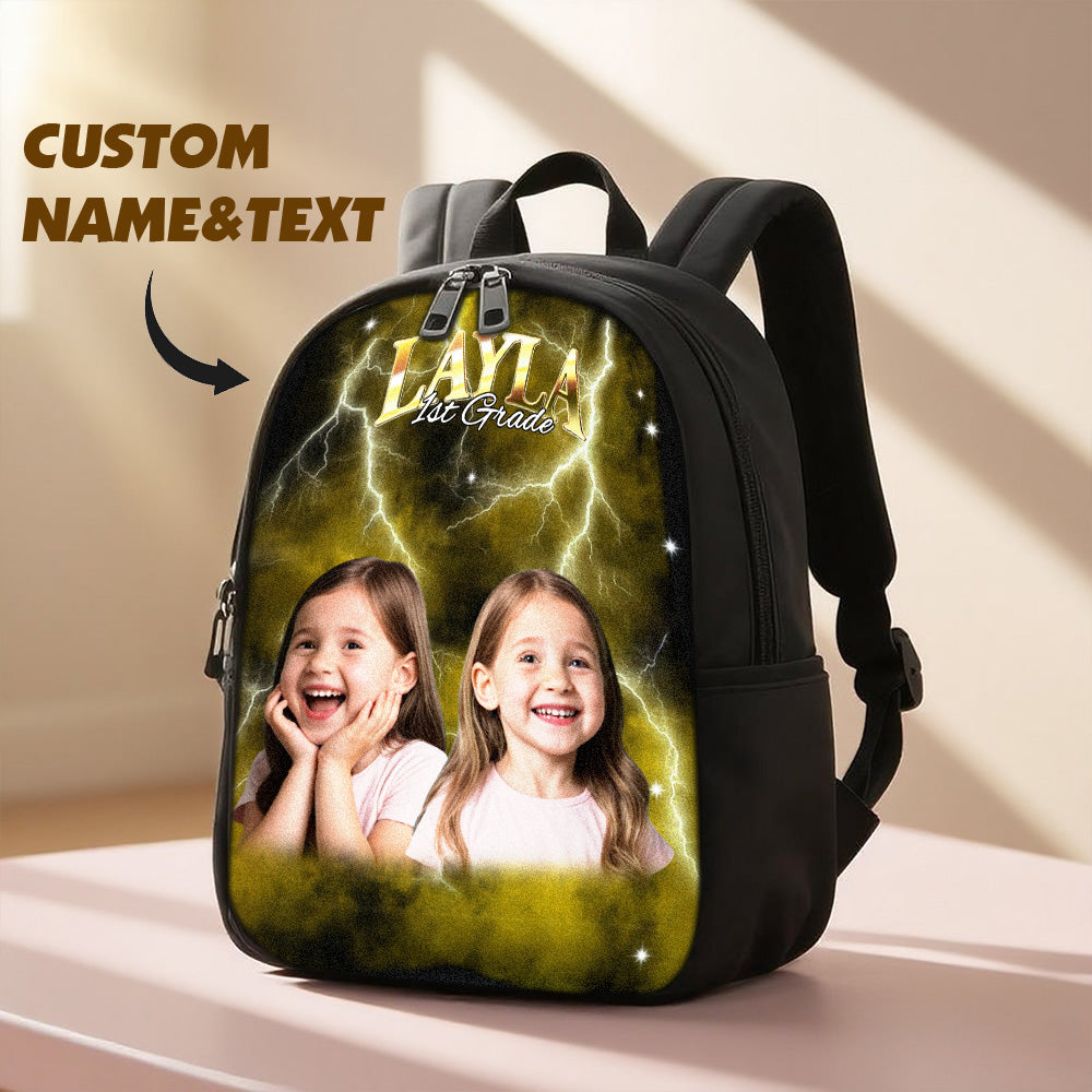 Custom Photo & Name Lightning Backpack