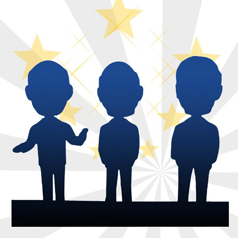 Cabezones personalizados totalmente personalizables para 3 personas