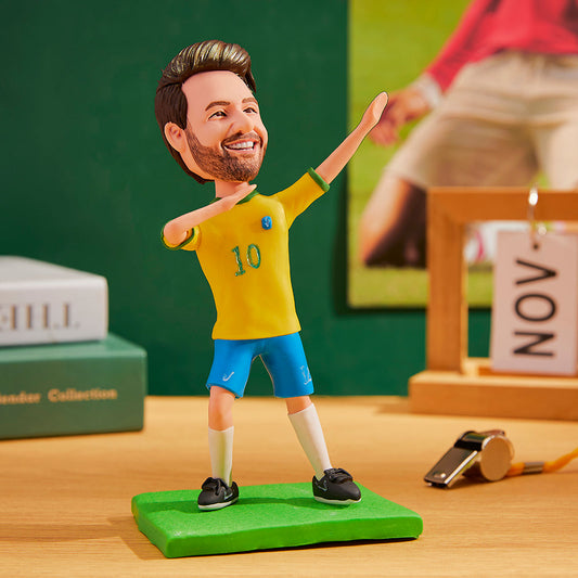 Wereldbeker Brazilië Bobblehead op maat met gegraveerde tekst