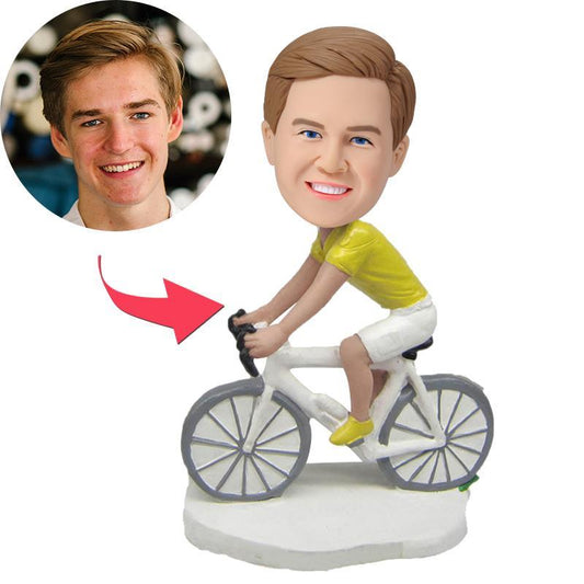 Figura Bobblehead Personalizada de Motociclista con Texto Grabado