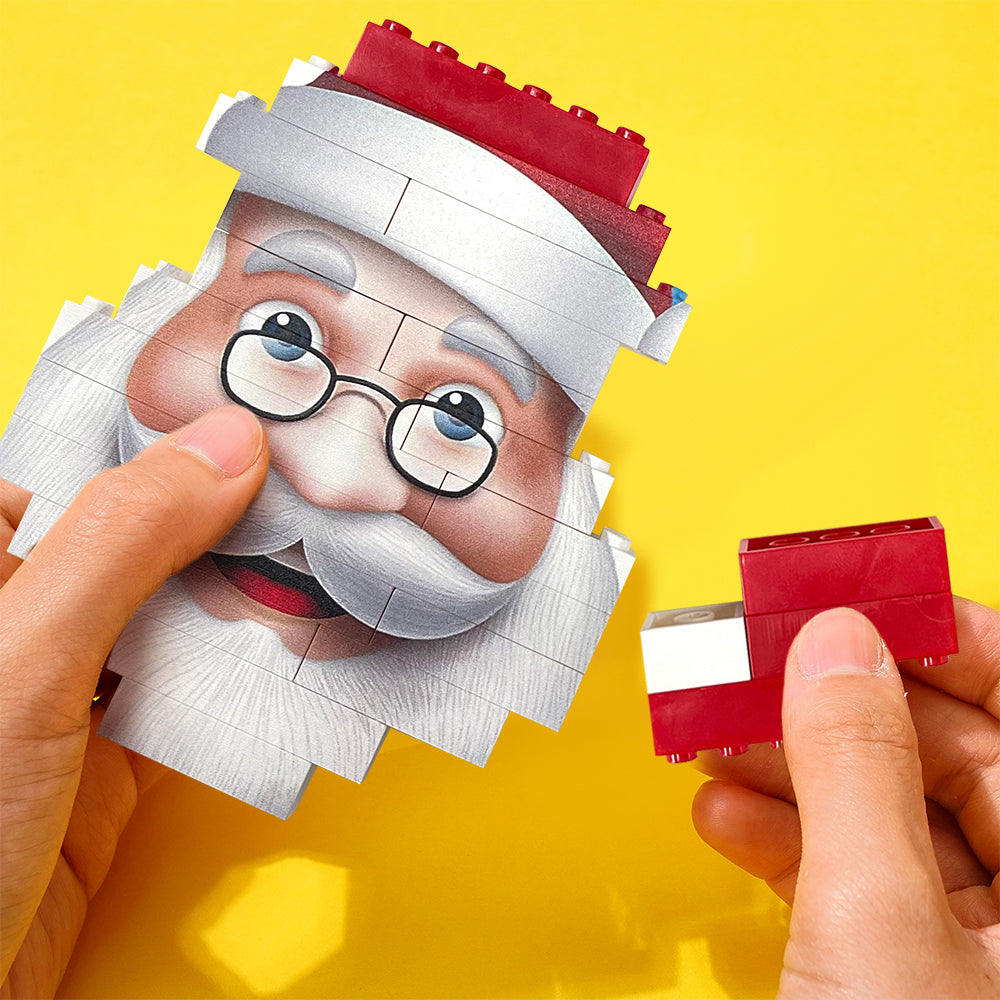 Kerst Kerstman Bouwstenen Gepersonaliseerde Fotosteen Puzzels