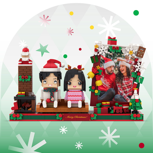 Customizable 2 People Custom Brick Figures Merry Christmas