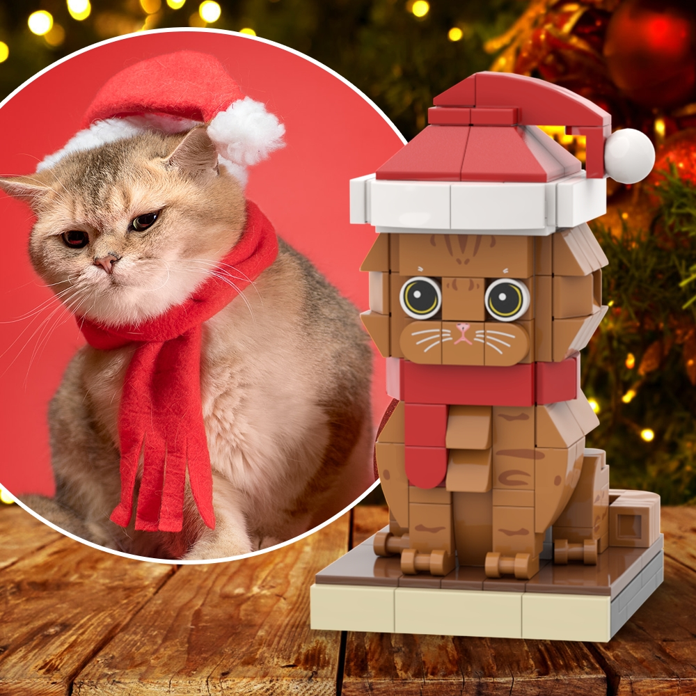 Christmas Cat With Scarf And Hat Fully Body
