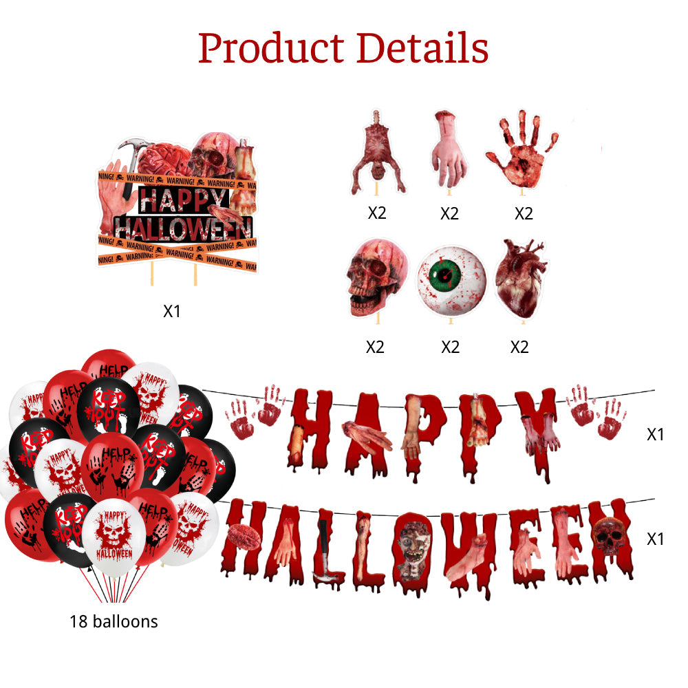 Bloedige Halloween hangdecoratie, spinnenzwebdecoratie, feestartikelen, cadeau voor Halloweenfeest.