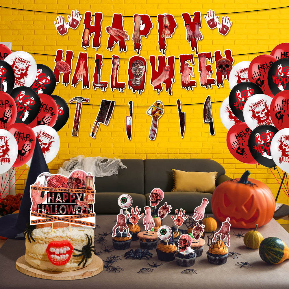 Bloedige Halloween hangdecoratie, spinnenzwebdecoratie, feestartikelen, cadeau voor Halloweenfeest.