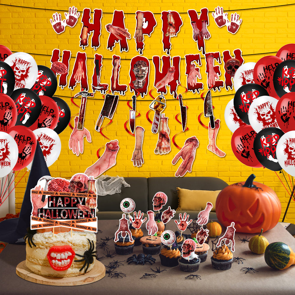 Bloedige Halloween hangdecoratie, spinnenzwebdecoratie, feestartikelen, cadeau voor Halloweenfeest.