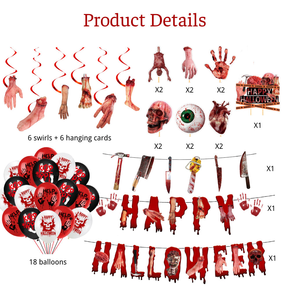 Bloedige Halloween hangdecoratie, spinnenzwebdecoratie, feestartikelen, cadeau voor Halloweenfeest.