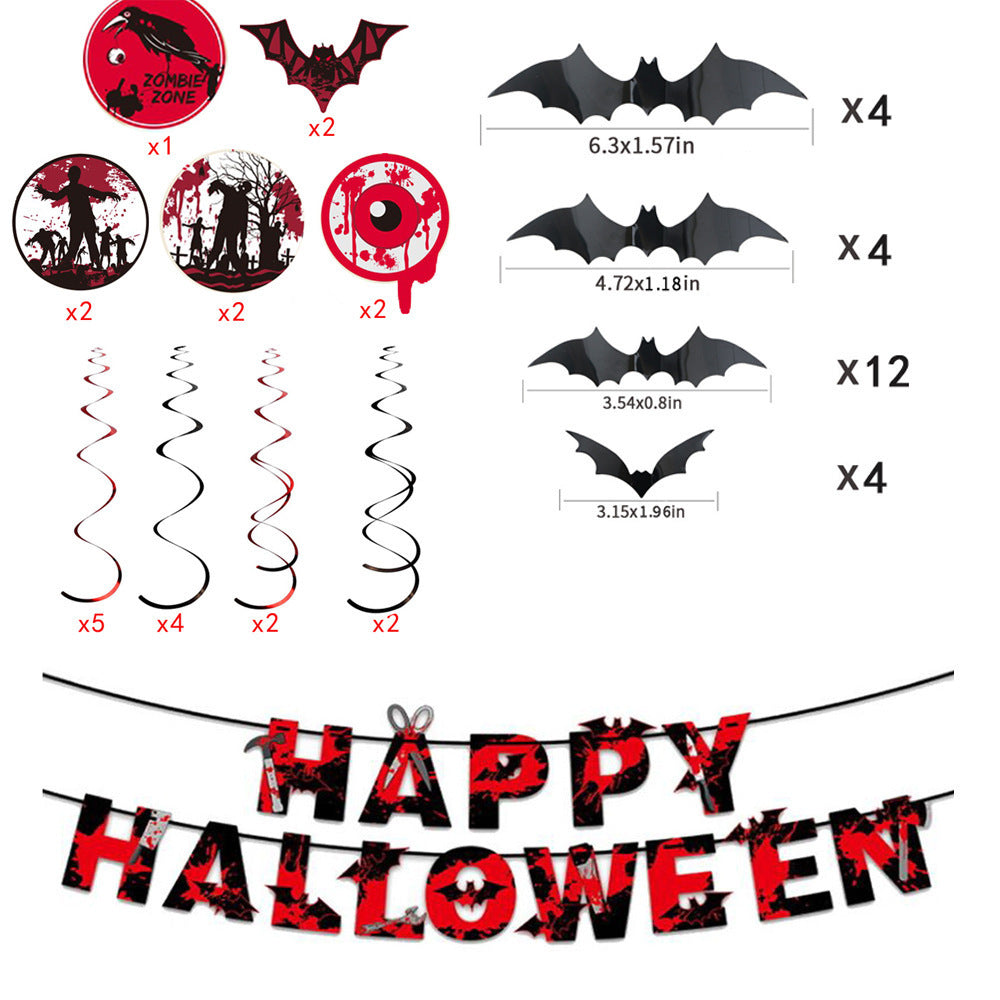 Halloween Party Banner, Hangende Draaiversieringen, Partybenodigdheden, Cadeau voor Halloween Party