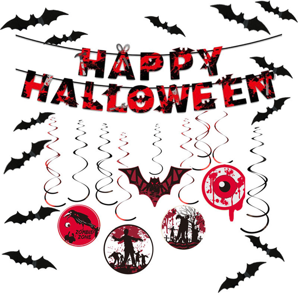 Halloween Party Banner, Hangende Draaiversieringen, Partybenodigdheden, Cadeau voor Halloween Party