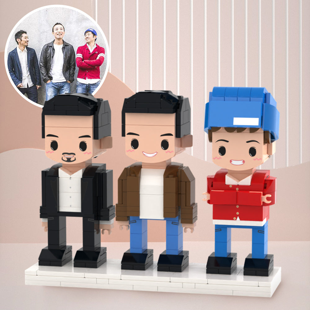 Gifts for Guys 3 People Full Custom Brick Figures Customize Brick Figures Small Particle Block Toys