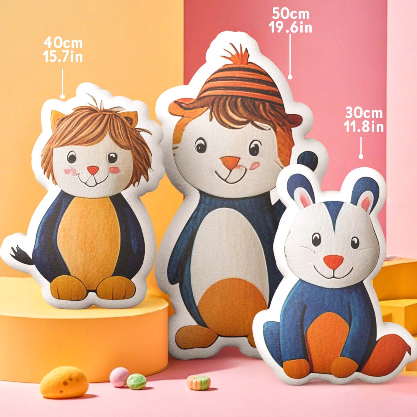Custom Kids’ Drawing Sound Plush – Personalized Hand-Drawn Recording Shaped Doll 3x