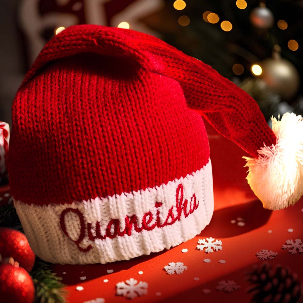 Personalized Christmas Hat Embroidered Name Santa Hat Christmas Gift for Family 8